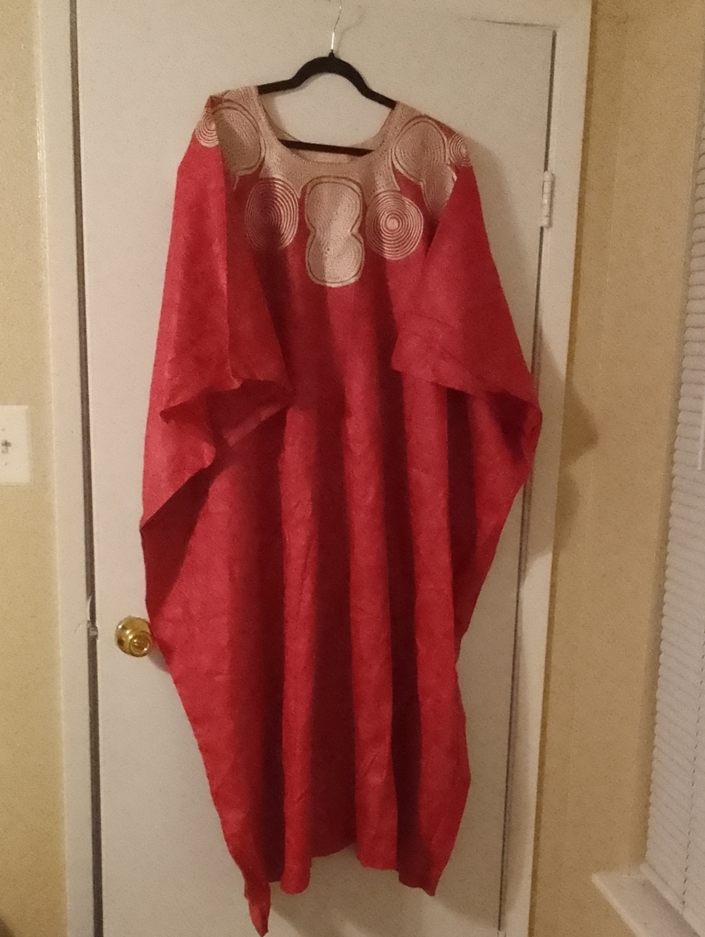 Women's Red Embroidered Caftan